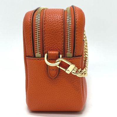 マイケルコース Michael Kors ロゴ 2WAY チェーン カバン バッグ ショルダーバッグ レザー オレンジ 新品同様