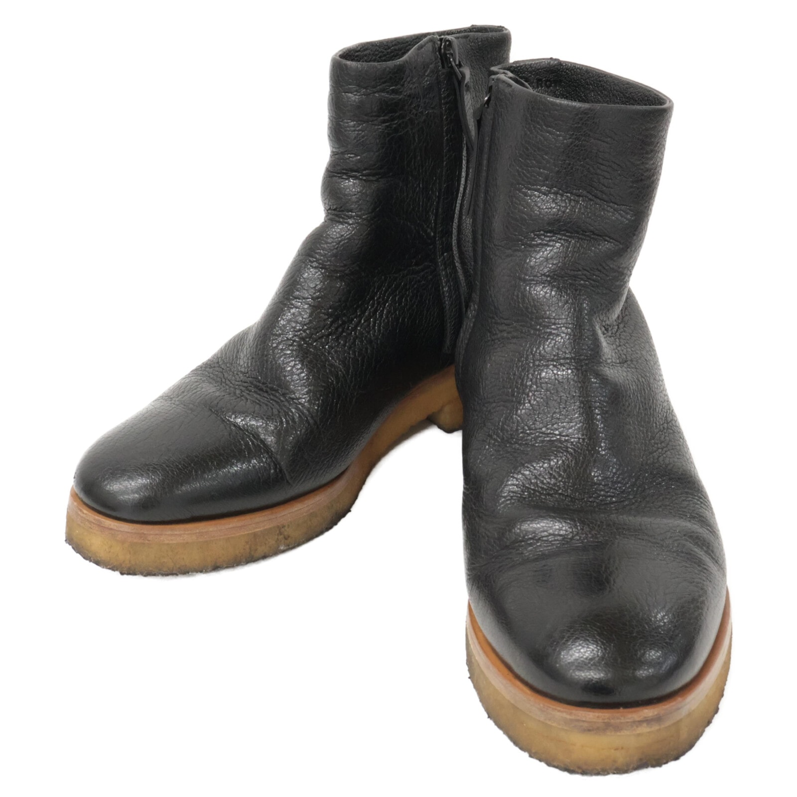 ザ ロウ ボリス ボアインナー サイドジップ レザー ショートブーツ/ 38