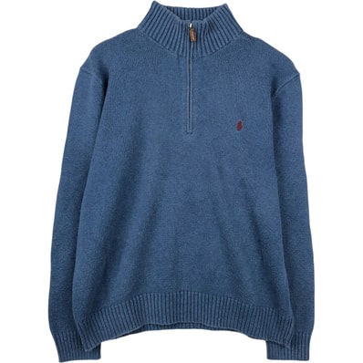 古着 ラルフローレン Ralph Lauren POLO by Ralph Lauren コットンニットハーフジップセーター メンズL相当/eaa651559