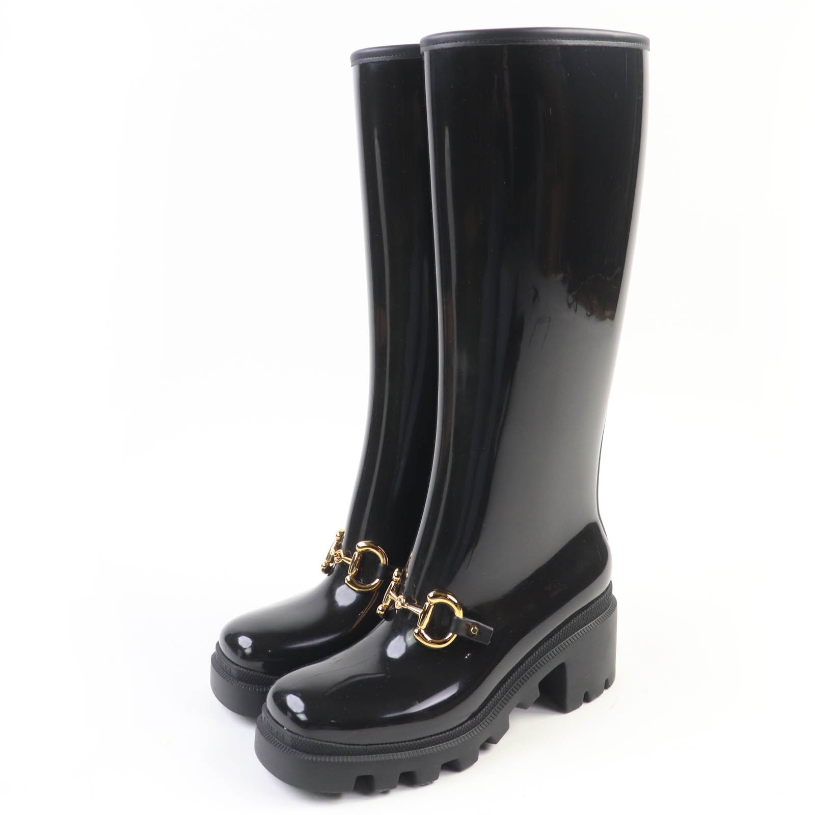 極美品 グッチ
 レインシューズ ブラック レディース 36 659707