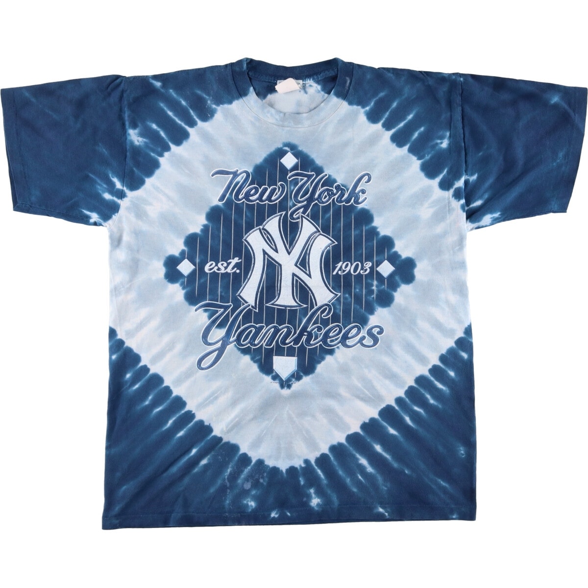古着 90年代 リー Lee MLB NEW YORK YANKEES ニューヨークヤンキース タイダイ柄 ロゴTシャツ USA製 メンズL相当 ヴィンテージ/eaa477012