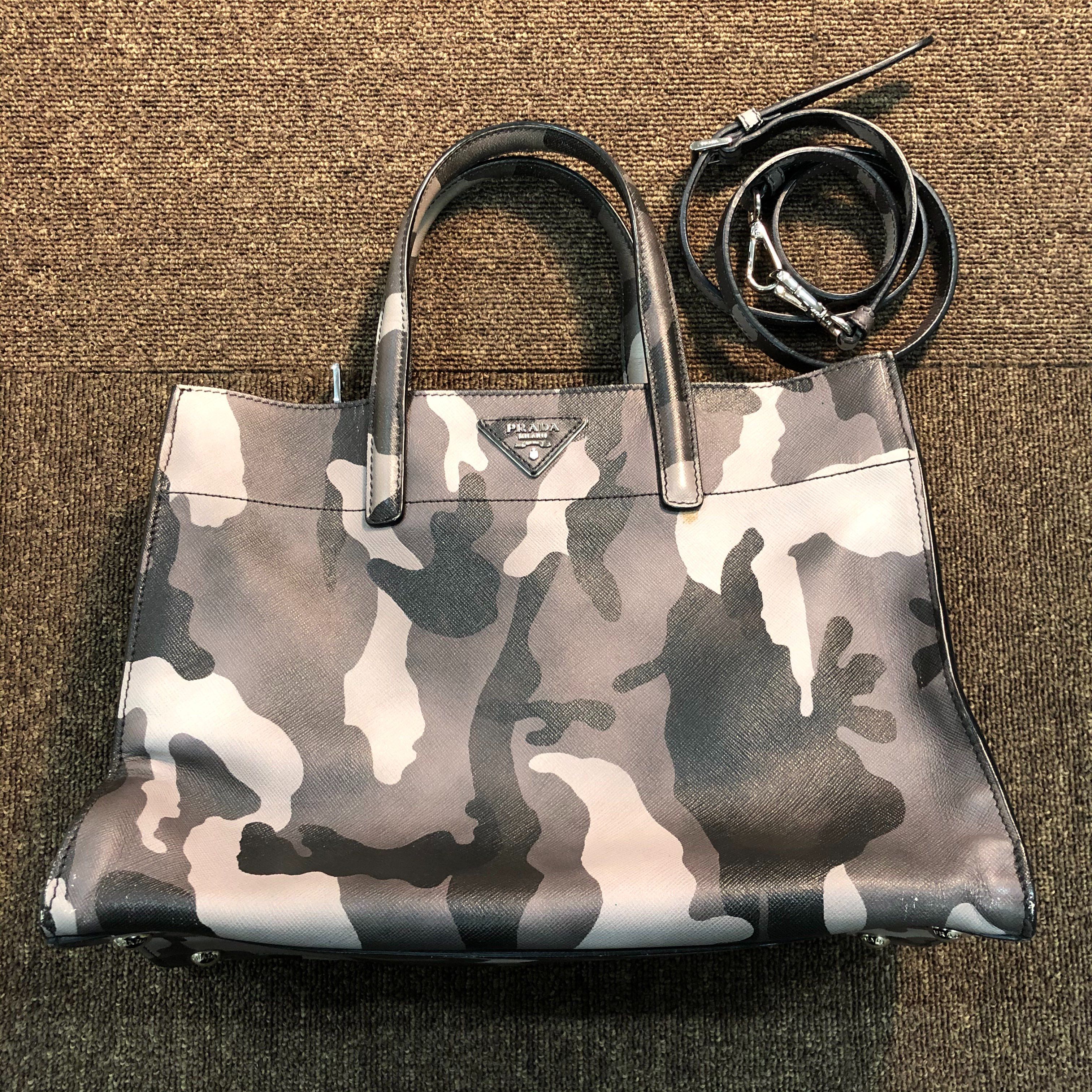 PRADA Saffiano Leather 2Way Tote Bag "Camo"