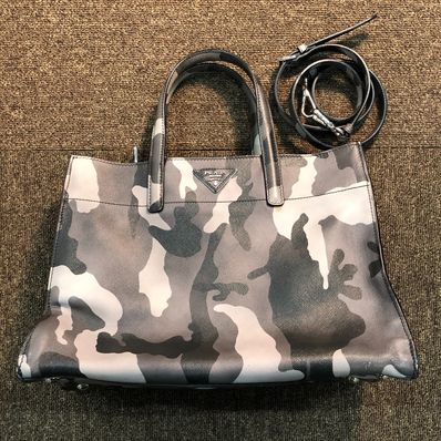PRADA Saffiano Leather 2Way Tote Bag "Camo"