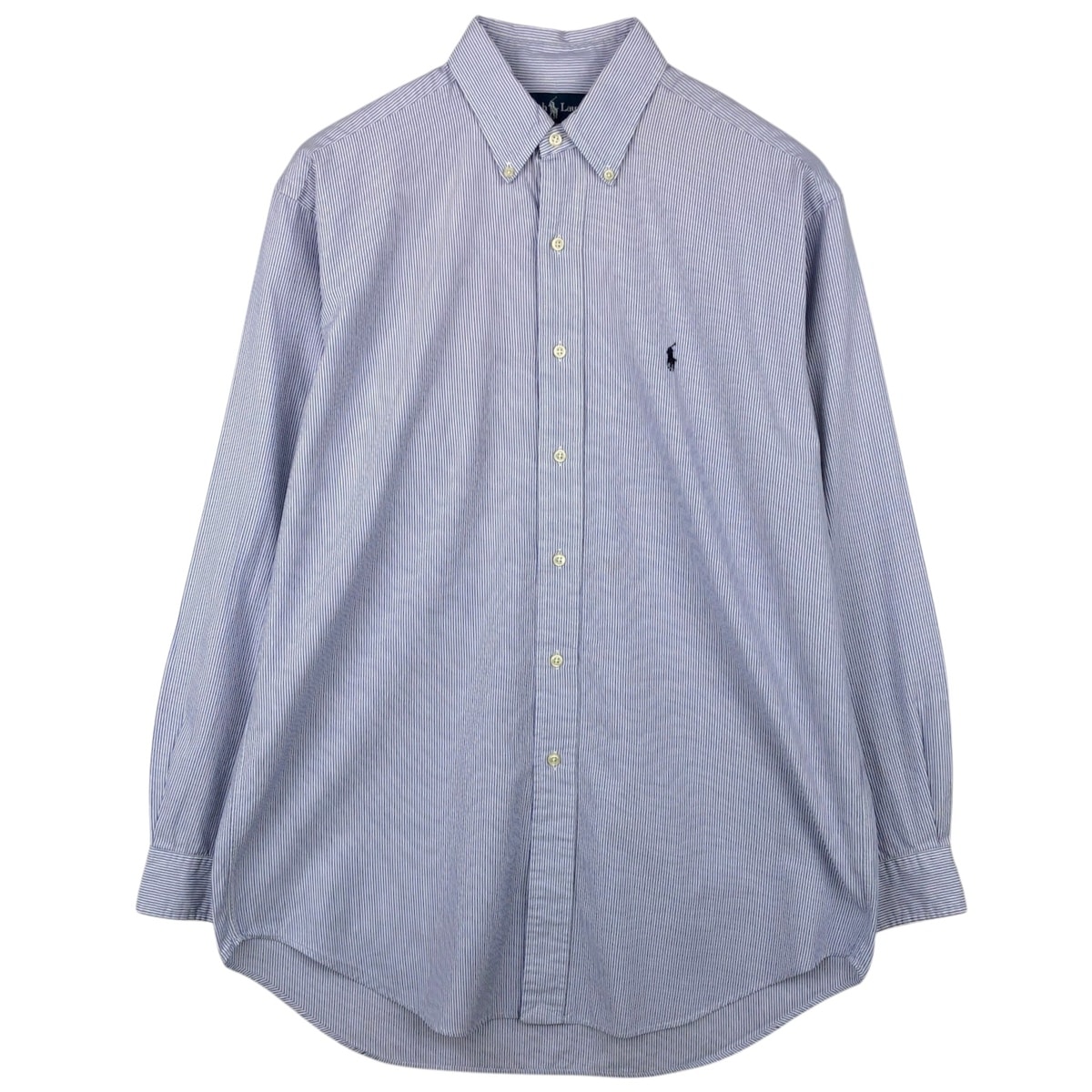 古着 ラルフローレン Ralph Lauren BLAKE 長袖 ボタンダウンストライプシャツ メンズM相当/eaa649592