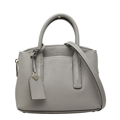 ケイトスペード ロゴ ミニ ハンバーグ ショルダーバッグ 斜めかけ 2WAY グレー レザー レディース Kate Spade 【中古】
