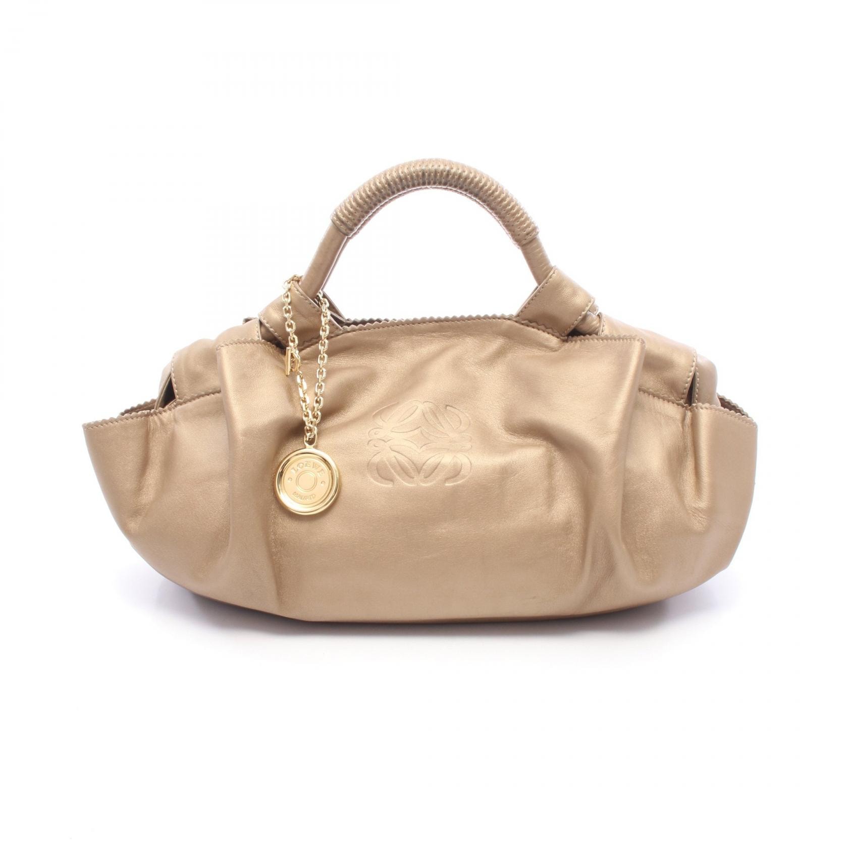 ロエベ LOEWE ナッパアイレ ハンドバッグ バッグ レザー レディース ゴールド系 【中古】