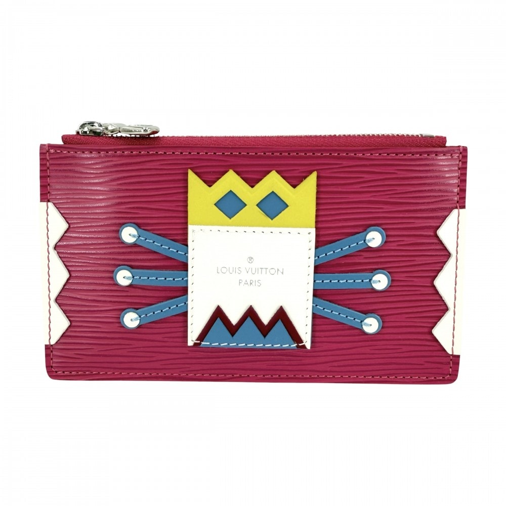 LOUIS VUITTON ルイヴィトン コインケース ポシェット クレ トライバルマスク カードケース 定期入れ 小物 小銭入れ M60788 エピレザー    ピンク シルバー金具 レディース 美品【中古品】