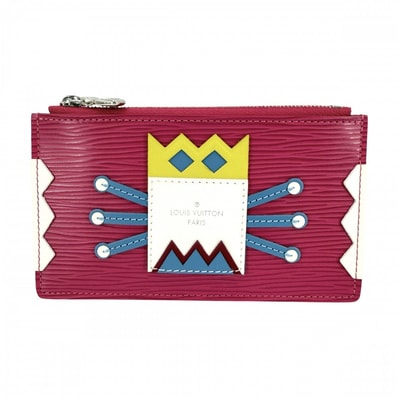 LOUIS VUITTON ルイヴィトン コインケース ポシェット クレ トライバルマスク カードケース 定期入れ 小物 小銭入れ M60788 エピレザー ピンク シルバー金具 レディース 美品【中古品】
