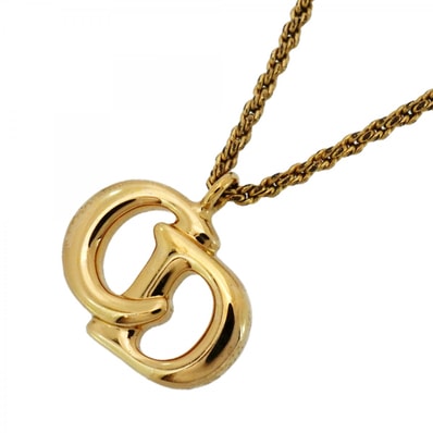 ★SALE【6jcb0766-k】クリスチャンディオール ネックレス CDロゴ GPメッキ ゴールド【中古】レディース