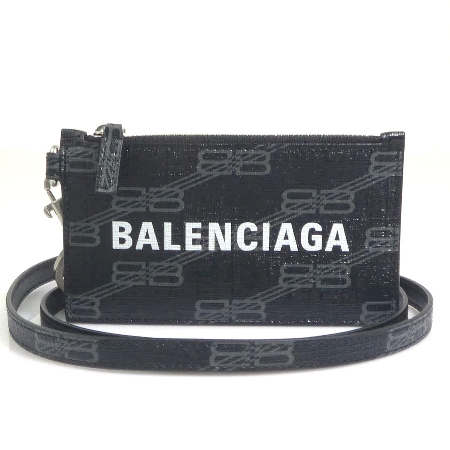 バレンシアガ BALENCIAGA コインケース レザー ブラック ユニセックス 594548【中古】 h32323i