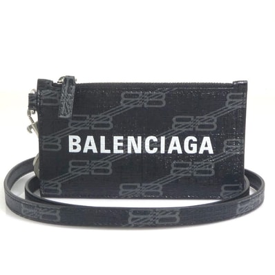 バレンシアガ BALENCIAGA コインケース レザー ブラック ユニセックス 594548【中古】 h32323i