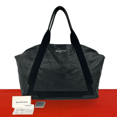 BALENCIAGA バレンシアガ ネイビーカバス M レザー トートバッグ ブラック
87808