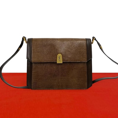 YVES SAINT LAURENT イヴ・サンローラン YSL ロゴ 金具 レザー ショルダーバッグ ブラウン
24927
