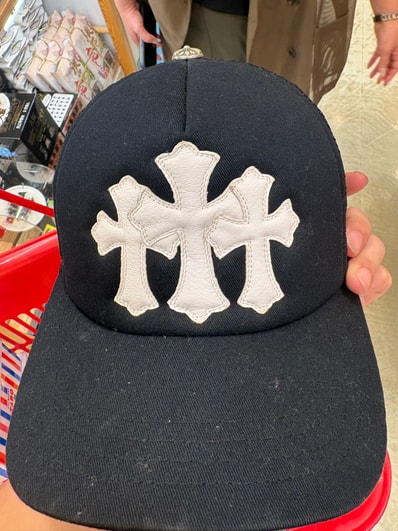 Chrome Hearts Cemetery Cross Mesh Cap (Scroll Label) "Black/White"