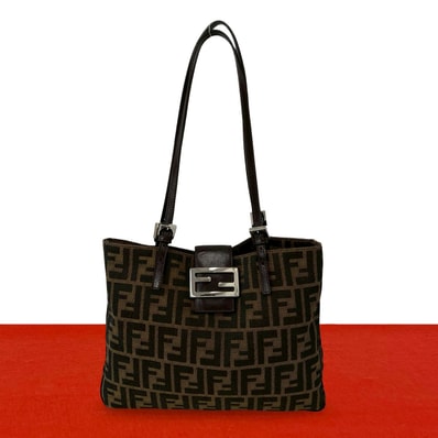 FENDI フェンディ ズッカ FF 柄 キャンバス レザー ショルダーバッグ ブラウン
44964