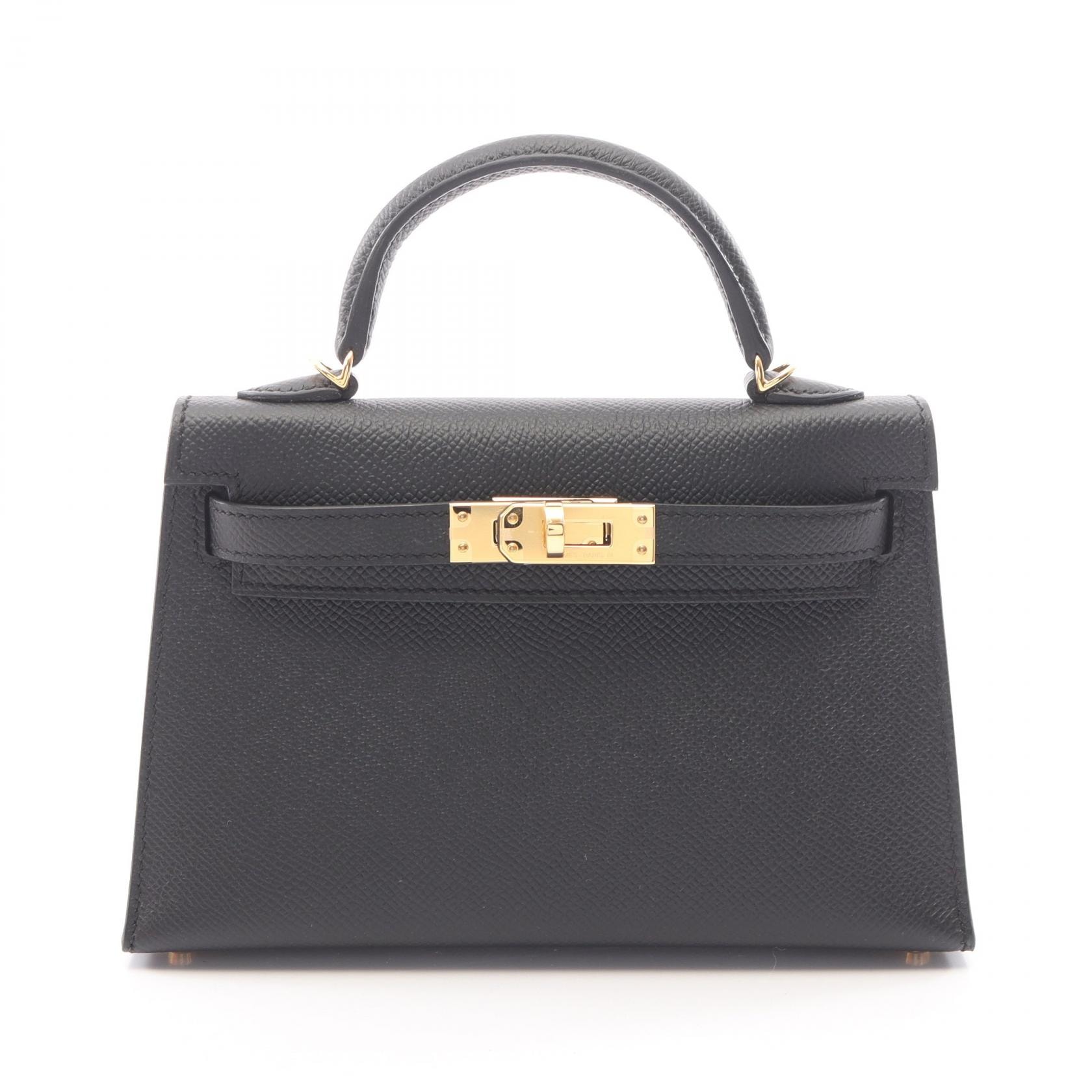 エルメス HERMES ミニケリー2 外縫い 2WAY ハンドバッグ バッグ レザー カーフ(牛革) ヴォーエプソン ヴォーエプソン ブラック(エルメス) レディース ブラック系 【中古】