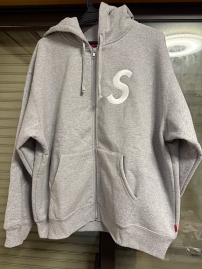 Supreme S Logo Zip Up Hooded Sweatshirt (25FW) "Heather Grey"