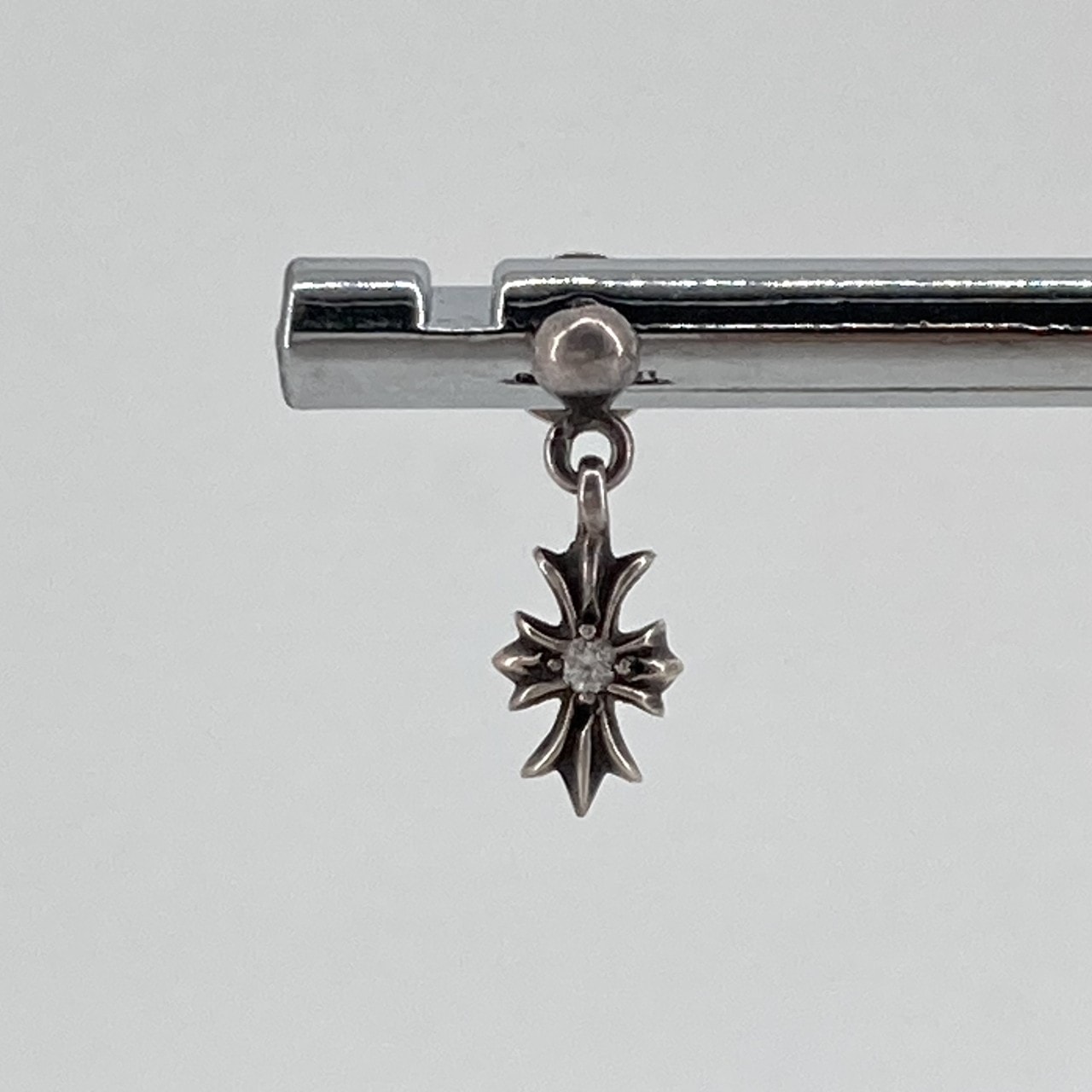 CHROME HEARTS(クロムハーツ) TNY E CH PLS DIA タイニーECHプラスドロップ 1ダイヤ SV925  / ダイヤモンド  / 14K ピアス 1.07g シルバー×クリア