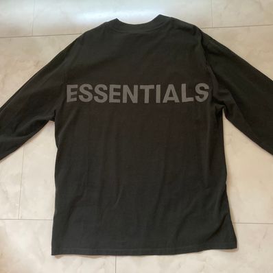FEAR OF GOD ESSENTIALS Logo Boxy Long Sleeve T-Shirt "Black"