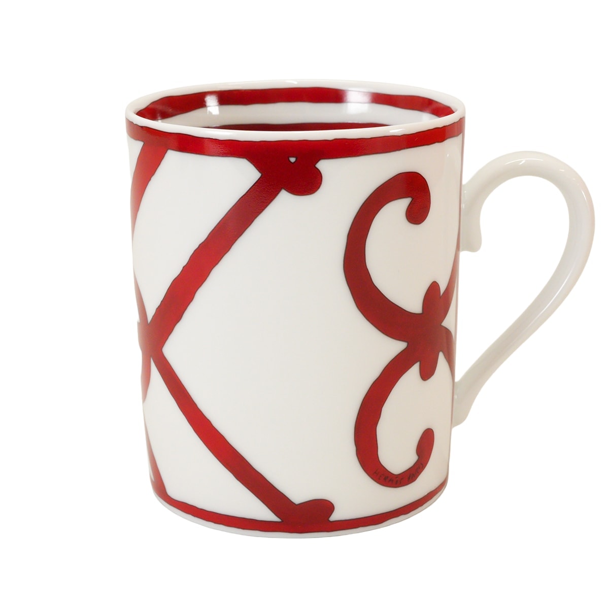 HERMES エルメス マグカップ ガダルキヴィール No2 300ml 白 (ホワイト)/ルージュ ポーセリン(陶器) 準新品