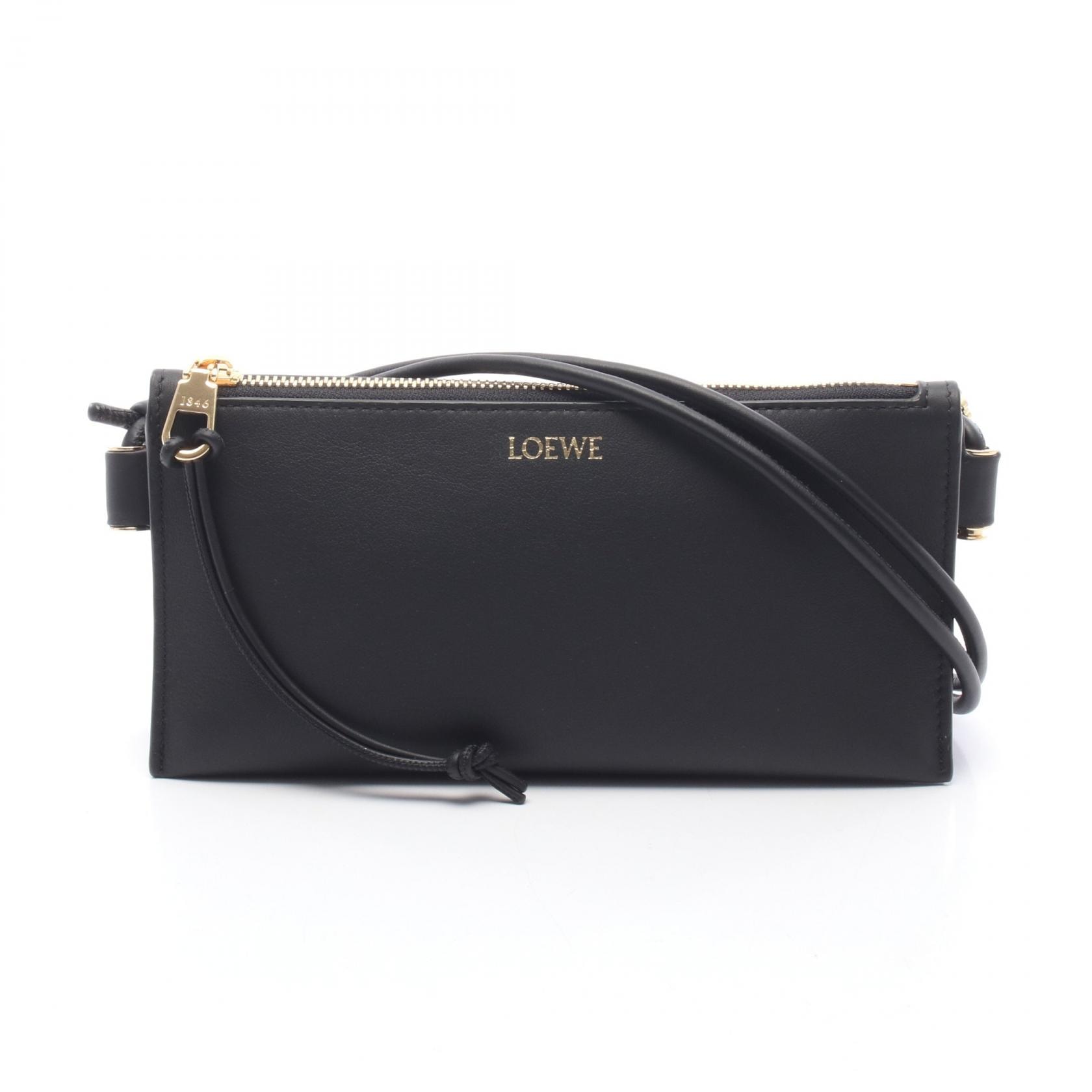 ロエベ LOEWE ホヤ ポーチ ショルダーバッグ バッグ レザー レディース ブラック系 C630R10X031100 【新品】