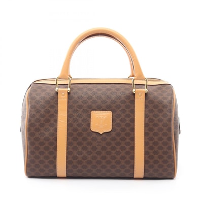 セリーヌ CELINE マカダム ハンドバッグ バッグ PVCコーティングキャンバス レザー レディース ブラウン系 / ベージュ系 【中古】