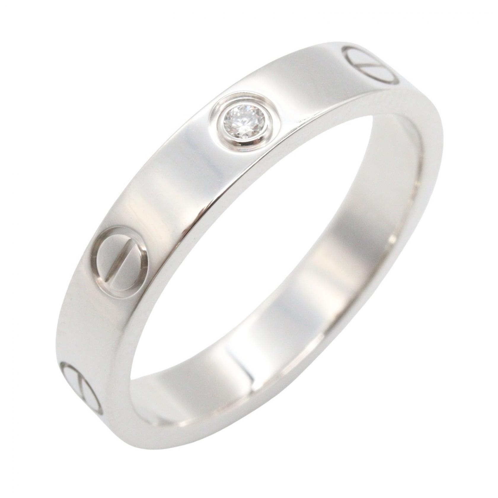 カルティエ CARTIER ミニラブリング 1PD リング・指輪 ジュエリー K18WG(ホワイトゴールド) ダイヤモンド メンズ レディース シルバー系 / クリア系 B4050554 【中古】