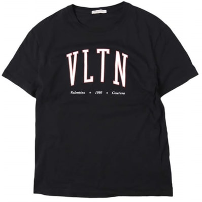 VALENTINO ヴァレンティノ イタリア製 VLTN LOGO TEE ロゴプリントTシャツ 2V3MG13D96S M BLACK 半袖 トップス g27577