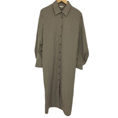 POWER SHOULDER CHECK SHIRT ONEPIECE【1142237937366】