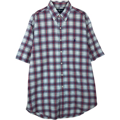 古着 ラルフローレン Ralph Lauren BLAKE 半袖 ボタンダウン チェックシャツ メンズM相当/eaa643971