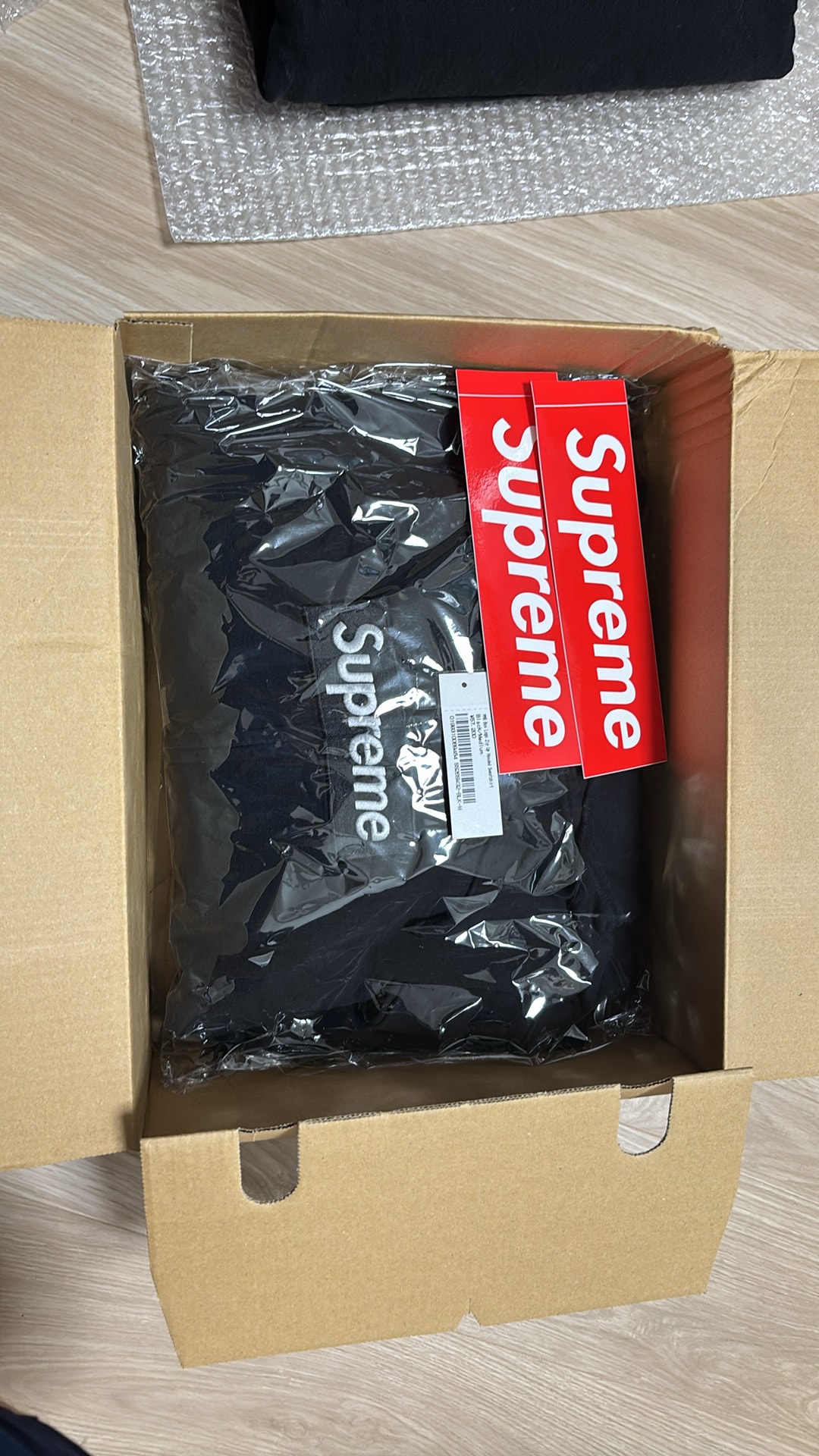 Supreme x MM6 Maison Margiela Box Logo Zip Up Hooded Sweatshirt "Black"