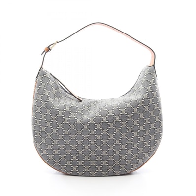セリーヌ CELINE トリオンフ LULU Large ショルダーバッグ バッグ キャンバス レザー レディース ネイビー系 / アイボリー系 / ブラウン系 123132U2807PM 【新品】