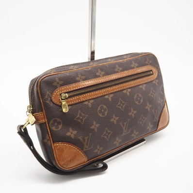 LOUIS VUITTON ルイ・ヴィトン モノグラム マルリードラゴンヌGM M51825 セカンドバッグ ブラウン コーティングキャンバス レザー レディース