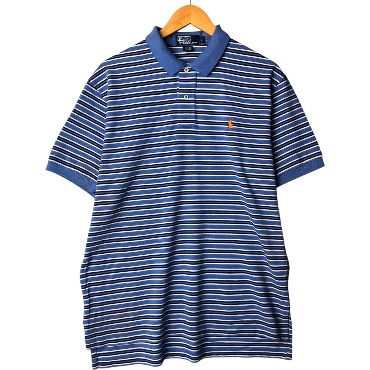 古着 ラルフローレン Ralph Lauren POLO by Ralph Lauren マルチボーダー 半袖 ボーダー ポロシャツ メンズL相当/eaa570397