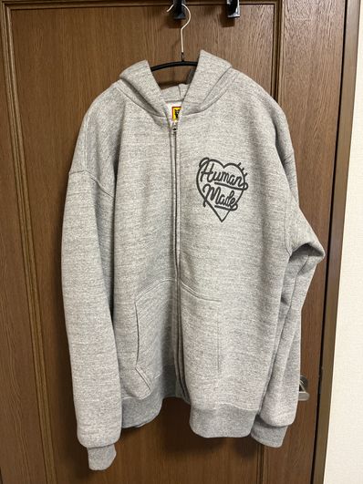 HUMAN MADE HEART ZIP-UP SWEAT HOODIE "Grey"
