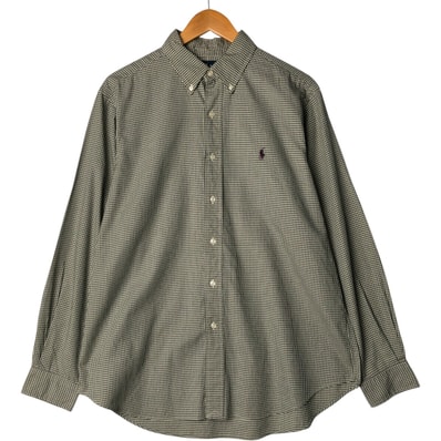 古着 ラルフローレン Ralph Lauren CLASSIC FIT クラシックフィット 長袖 ボタンダウンチェックシャツ メンズL相当/eaa575219