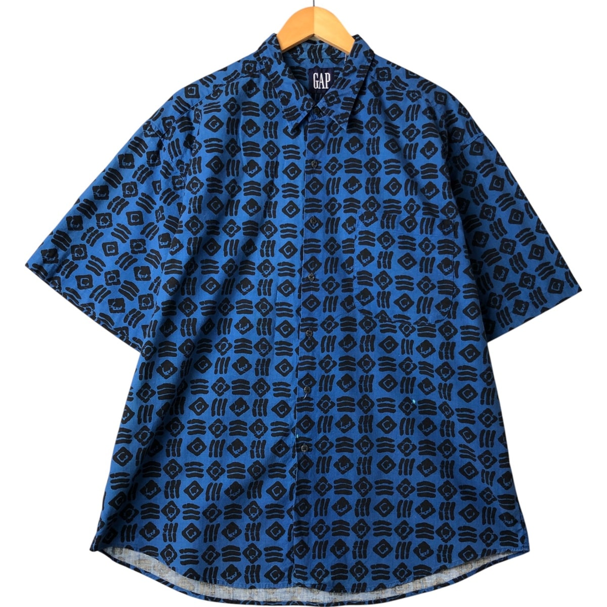 古着 90年代 ギャップ GAP オールドギャップ 総柄 半袖 コットンシャツ メンズXL相当 ヴィンテージ/eaa568944