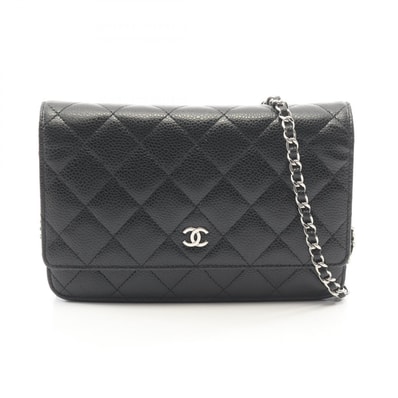 シャネル CHANEL マトラッセ ショルダーバッグ バッグ キャビアスキン(グレインドカーフ) レディース ブラック系 A33814 【中古】