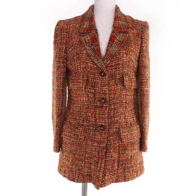 美品 シャネル ジャケット オレンジ系 レディース 36 98A P11504W02435