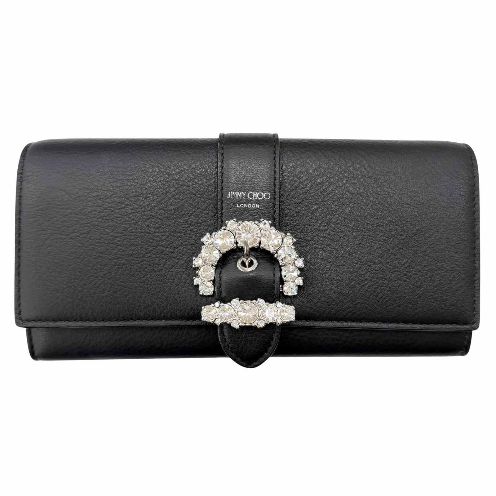 極美品 ジミーチュウ 長財布 ブラック レディース