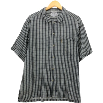 古着 90~00年代 コロンビア Columbia ワイドカラー 半袖 コットン ストライプシャツ ボックスシャツ メンズL相当/eaa543748