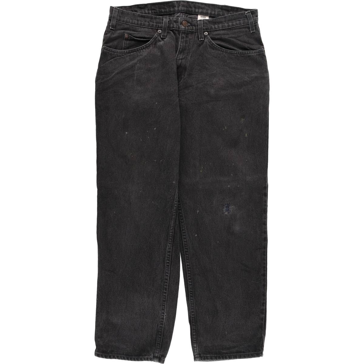 古着 90年代 リーバイス Levi's 550 RELAXED FIT HUSKY オレンジタブ ブラックデニム テーパードデニムパンツ メンズw33相当 ヴィンテージ/eaa526987