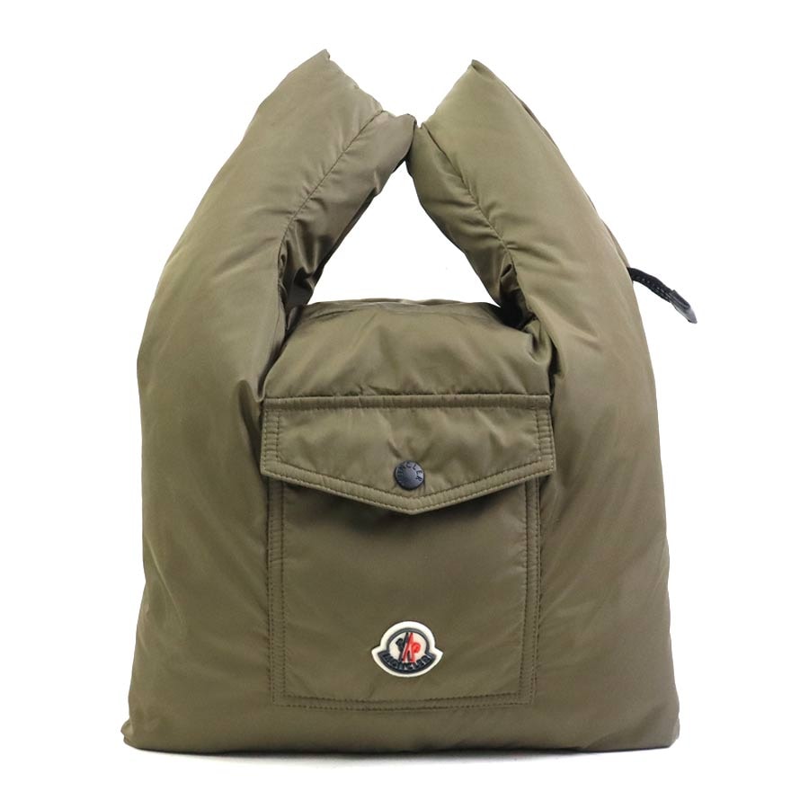 モンクレール MONCLER ハンドバッグ ナイロン カーキ レディース【中古】 h32122j