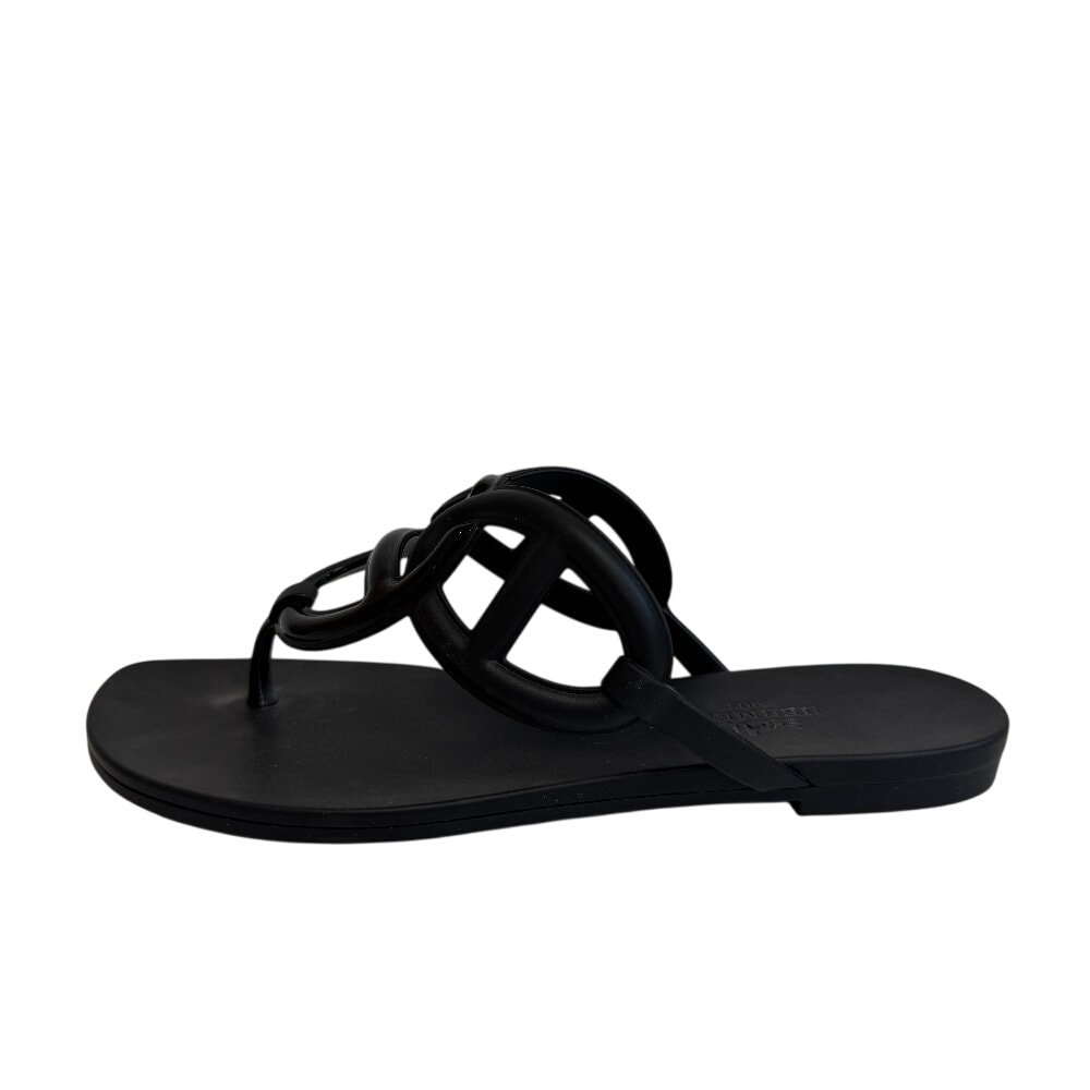 エルメス HERMES サンダル シェーヌダンクル トングサンダル ブラック