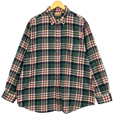 古着 80~90年代 エルエルビーン L.L.Bean 長袖 ボタンダウン フランネルチェックシャツ メンズXL相当 ヴィンテージ/eaa597098