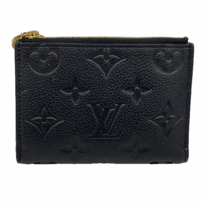 【6dc2666】ルイヴィトン 財布 モノグラム・アンプラント ポルトフォイユリサ M83365 ノワール【中古】レディース
