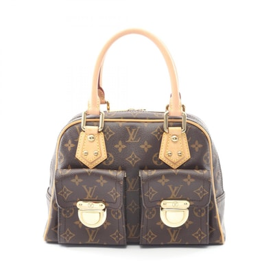 ルイ・ヴィトン LOUIS VUITTON マンハッタンPM ハンドバッグ バッグ PVCコーティングキャンバス レザー モノグラム レディース ブラウン系 M40026 【中古】