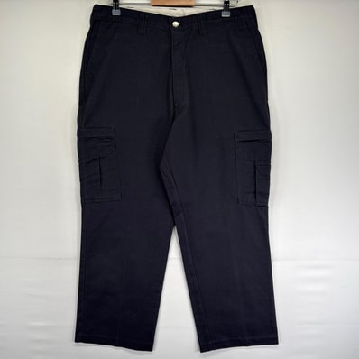 古着 ディッキーズ Dickies パンツ ワンポイントロゴ センタープレス フラップポケット ジッパーフライ w36 L30 グレー系 メンズ
