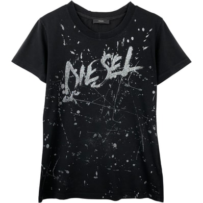 古着 ディーゼル DIESEL 大判プリント 半袖 ロゴTシャツ レディースXS相当/eaa649788
