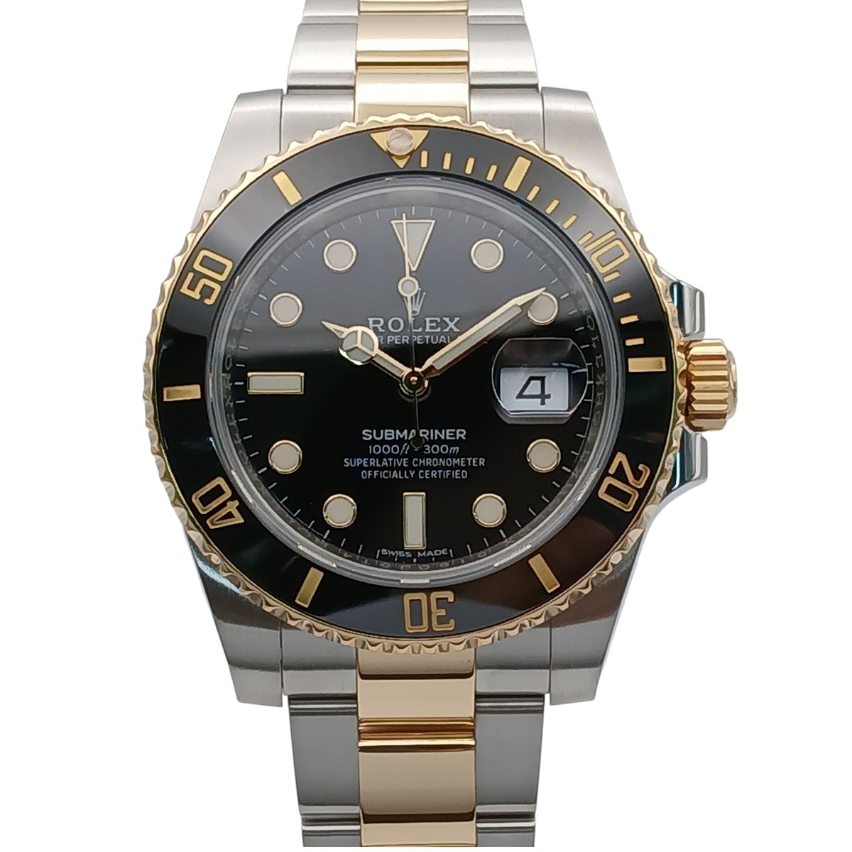ROLEX ロレックス サブマリーナー Date 40mm Black YG/SS 腕時計 116613LM ステンレススチール K18イエローゴールド ブラック シルバー イエローゴールド  メンズ【中古】